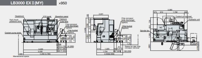Used 2019 OKUMA LB3000EX-II/ C950MY  Live Tooling / Y-Axis