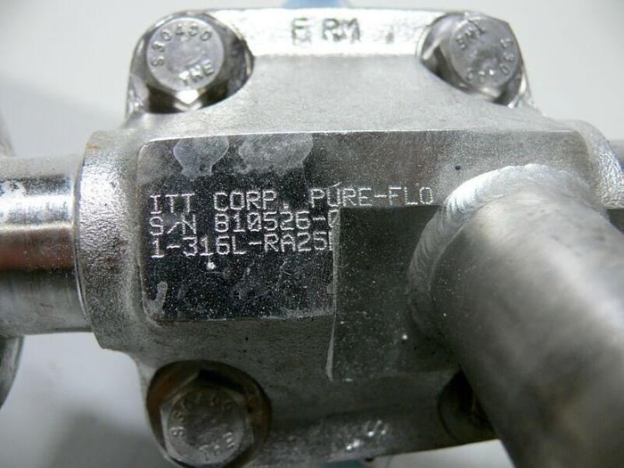 Used Lot of 2 ITT Pure-Flo 316L RA25Max Diaphragm Valves 1" Pipe 2" OD Sanitary