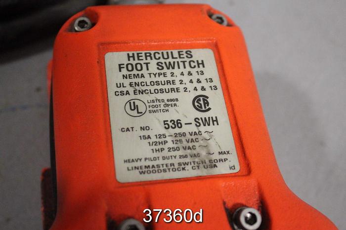 Used Hercules Heavy Duty Electric Foot Switch, 536-SWH #37360