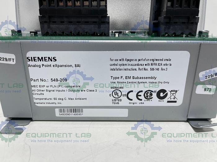 Siemens Apogee 549-209 Analog Point eXpansion Module, 8AI