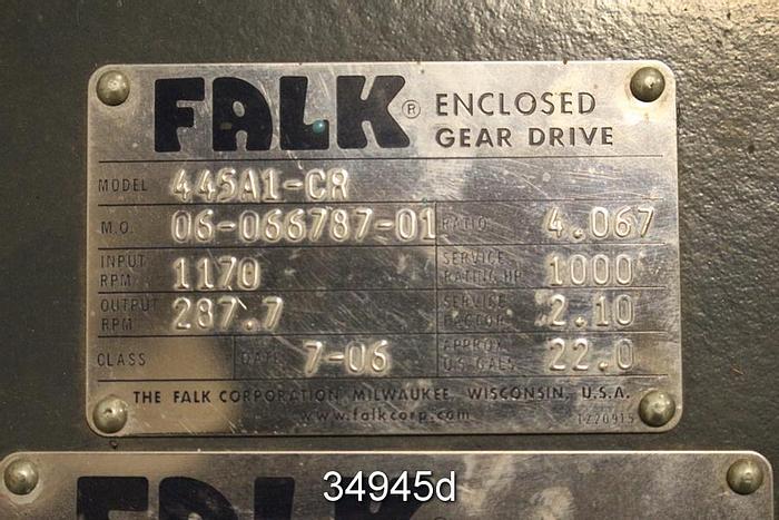 Unused Falk 445A1-CR Enclosed Gear Drive, 4.067/1 Ratio #34945