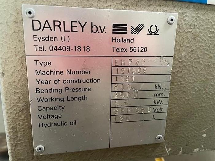 Gebruikt Darley kantbank 2500 x 80t.(Verwacht)