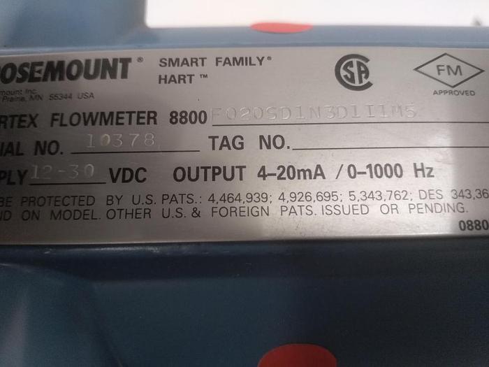 Caudalímetro Vortex 8800, F020SD1N3D1I1M5, Rosemount, Eex, nuevo