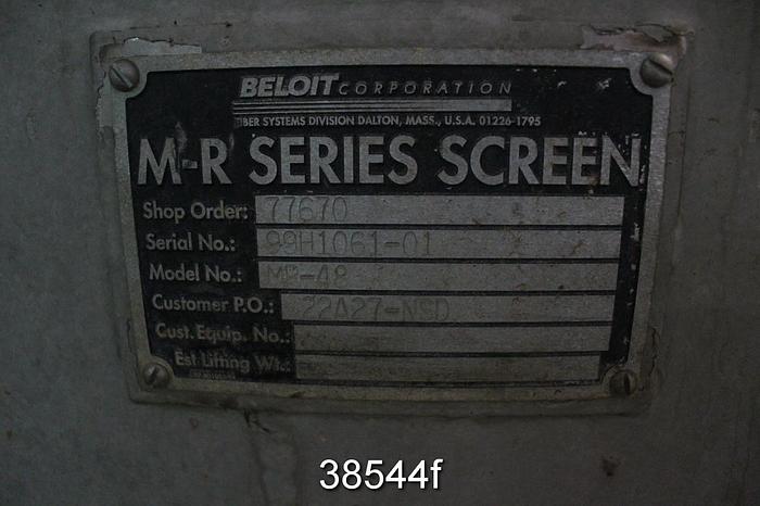 Used Beloit MR-48 Horizontal Pressure Screen #38544