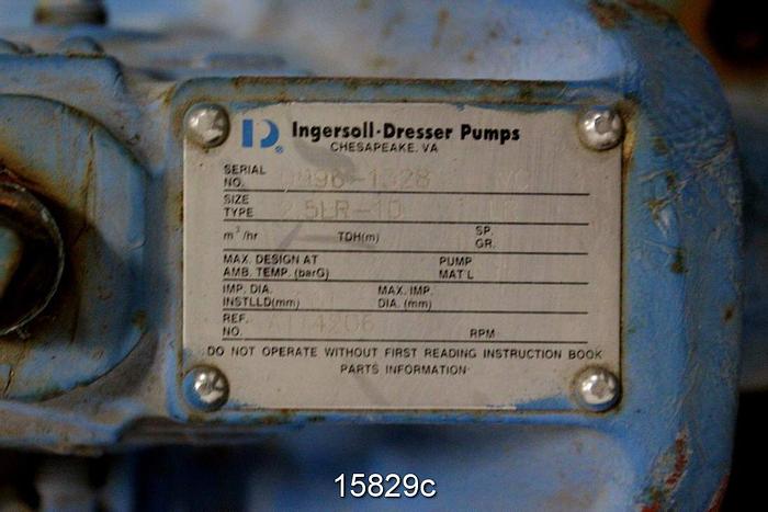 Used Ingersoll Rand 2.5LR-10 Double Suction Pump, 2.5x3x10, 7.31" Impeller #15829