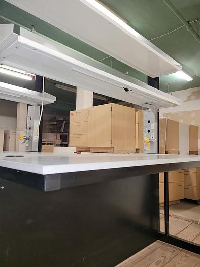 Used Used Lab Bench, attached shelving