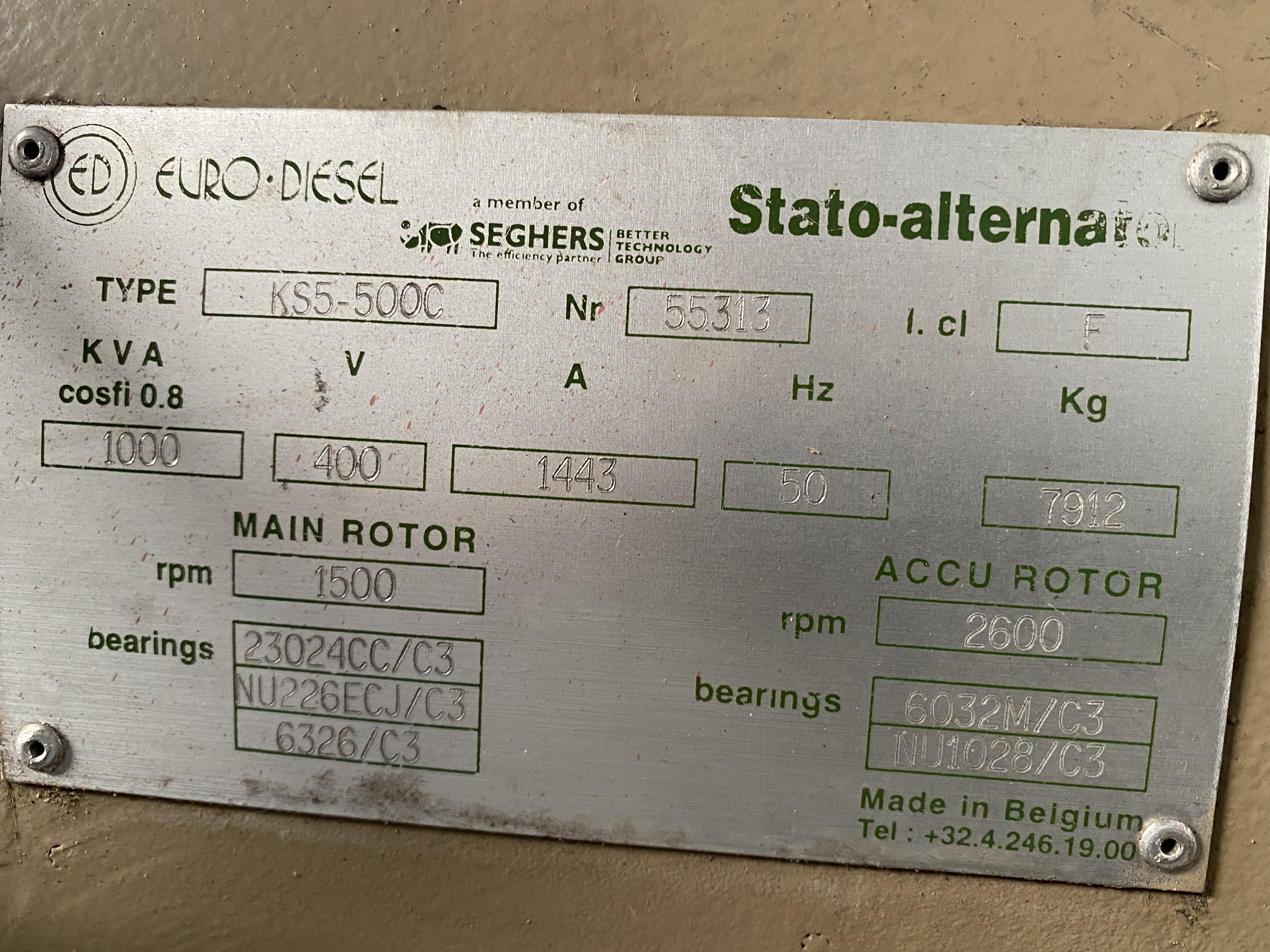 Used CUMMINS KTA50-G1 / EURO DIESEL STATO ALTERNATOR 1000 KVA DRUPS