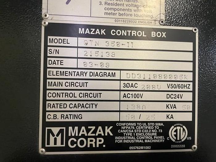 Used 2009 MAZAK QUICK TURN NEXUS 350-ll