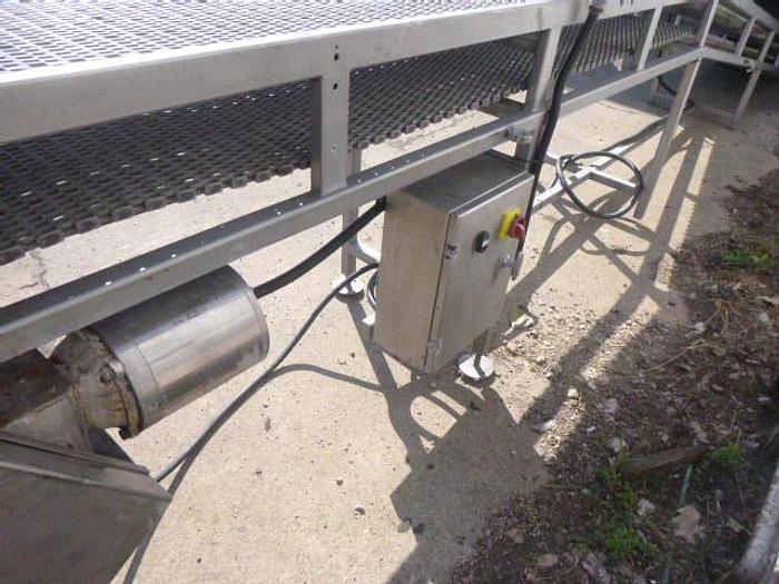 Used Incline Conveyor; Intralox belt, 18"Wx19'6"L