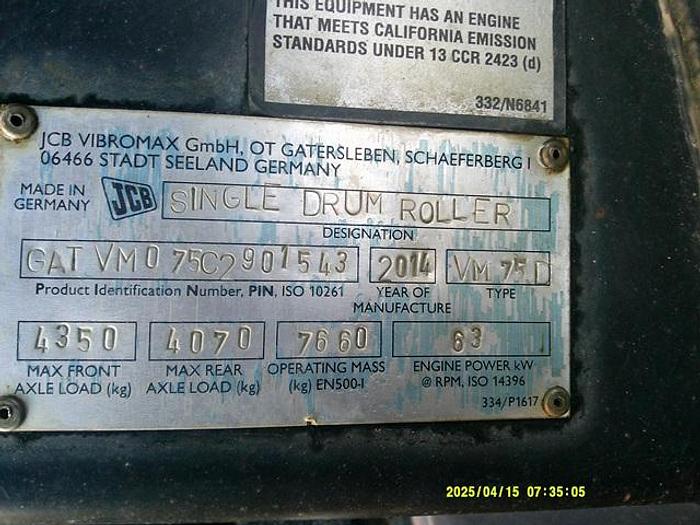 Used 2014 JCB VIBROMAX VM75D