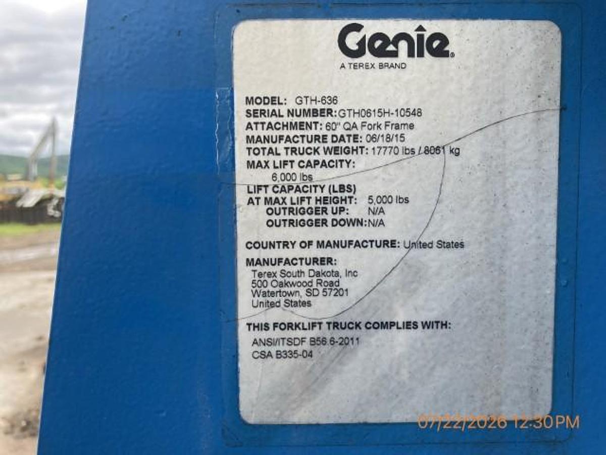 Used 2015 Genie GTH636