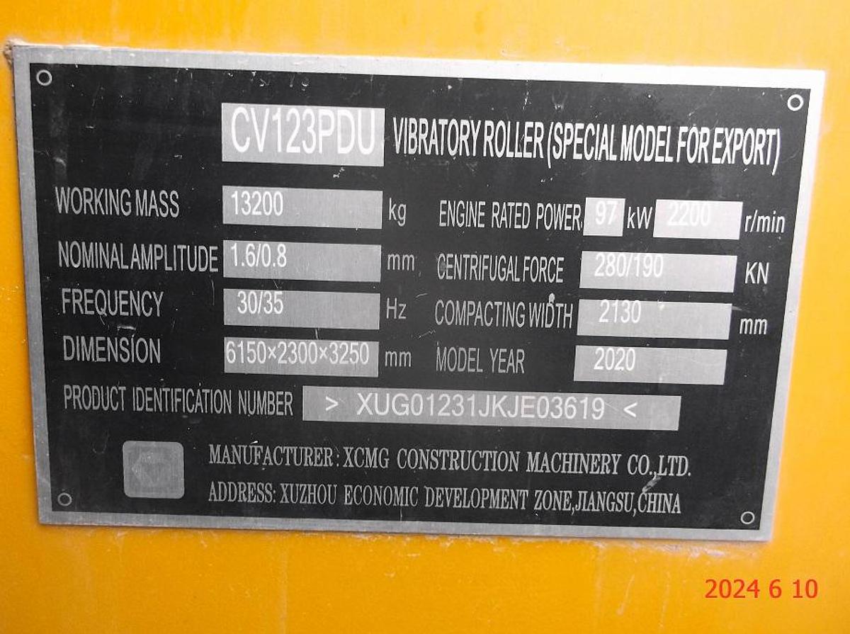 Used 2020 XCMG CV123PDU