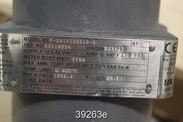 Used Foxboro 83F Flanged Vortex Flowmeter with Readout Display Module, 83F-D01S2SSRJ-G #39263