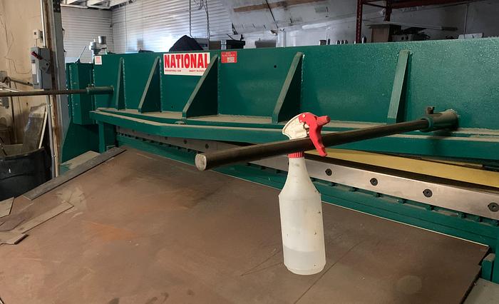 Used NATIONAL 8' X 1/4" HYDRAULIC POWER SQUARING SHEAR