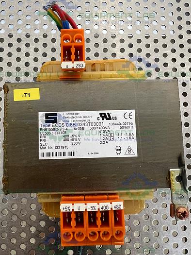 Used Schneider ECES 0.8B-0343T0300 Transformer 500 / 1400 VA