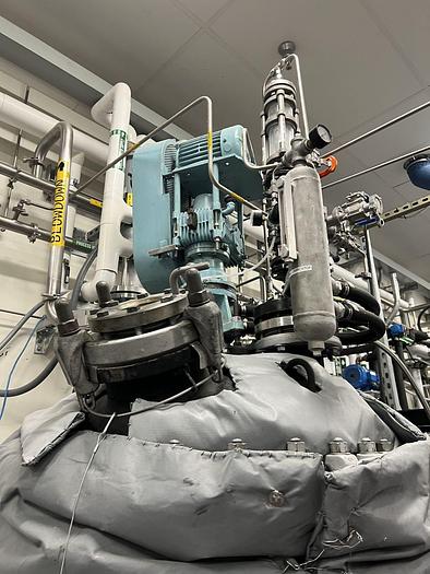 Used Reactor, 100 Gallon, Glass Lined, De Dietrich, 150 PSI, Jacketed, Agitated #S744732