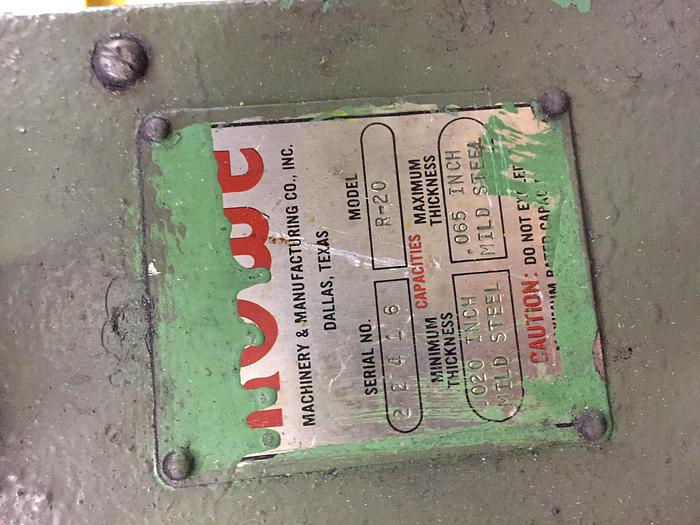 Used 20" WIDE x .065 ROWE STRAIGHTENER