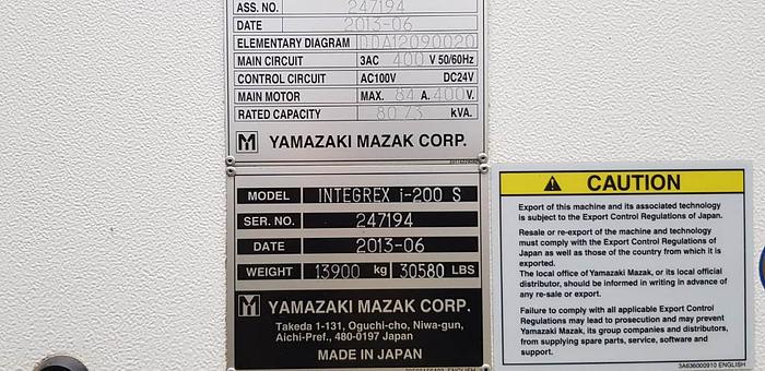 Used 2013 MAZAK INTEGREX I-200S