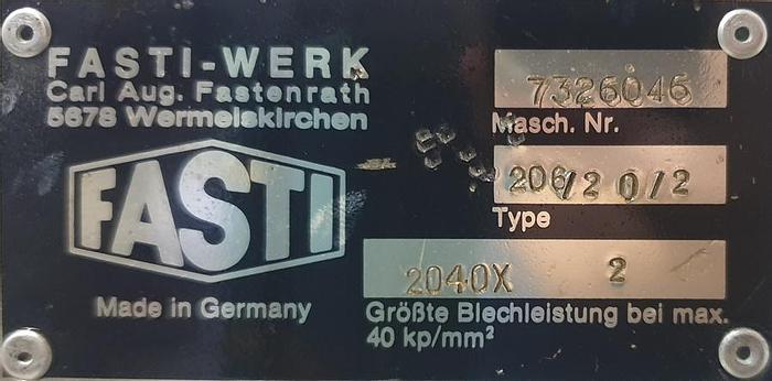 Gebraucht Manuelle Schwenkbiegemaschine Fasti 206-20-2