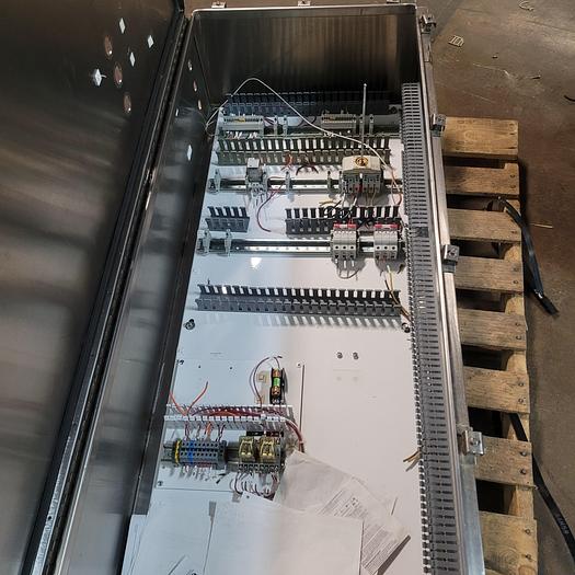 Used 24"x60"x12" Stainless electrical enclosure on legs 12"