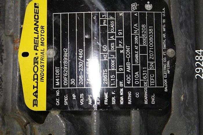 Used Baldor M4108T AC Motor, 30 Hp, 3520 Rpm #29284