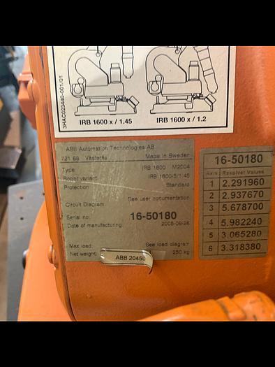 Used ABB IRB 1600-5/1.45 DUAL ARM ROBOTIC CELL WITH ABB TYPE MTC 750 POSITIONER AND IRC5 CONTROLLERS