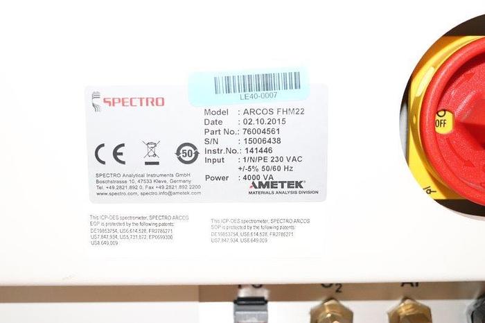 Usado Analizador SPECTRO ARCOS ICP-OES