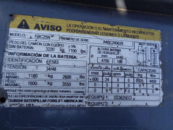 Usado 2012 MITSUBISHI LOTE 8 MONTACARGAS ELECTRICOS