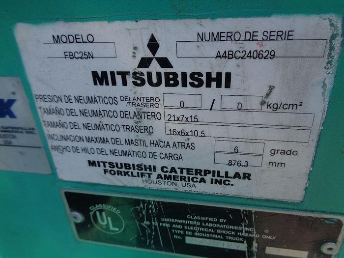 Usado 2012 MITSUBISHI LOTE 8 MONTACARGAS ELECTRICOS
