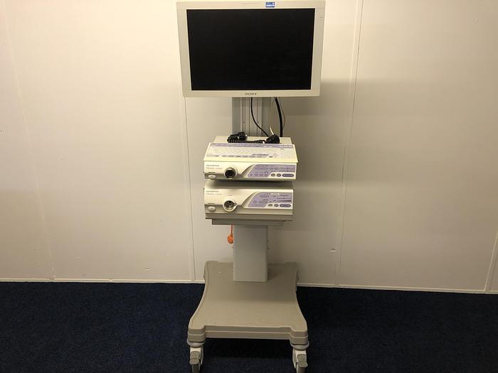 Used Endoscopy System Olympus EVIS LUCERA 260 on trolley