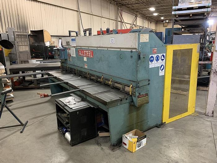 Used 10' x 1/4" ALLSTEEL HYDRAULIC SHEAR