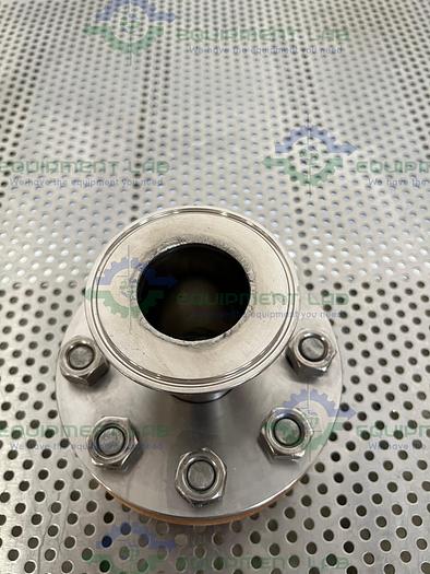 Used Enlin A/SA182 Stainless Steel F316L/316 6" Flange to 1" Sanitary Fitting Adapter
