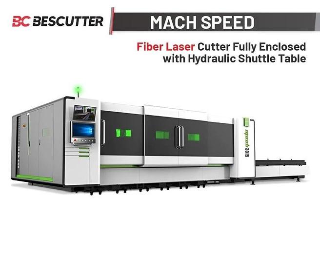 Mach 3015 6kW Heavy Duty Fiber Laser Metal Sheet Cutter Full Enclosure with Parallel Shuttle Table