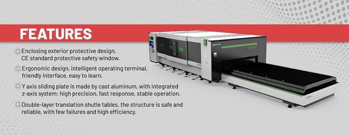 FLY SPEED 5'X10' | 15.0KW | Fiber Laser Metal Sheet Cutter Full Enclosure with Parallel Shuttle Table