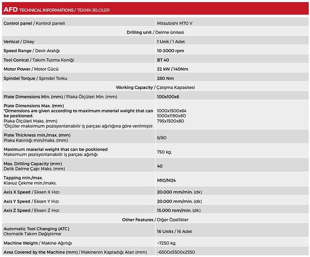 Akyapak AFD10 Plate Drilling Machine