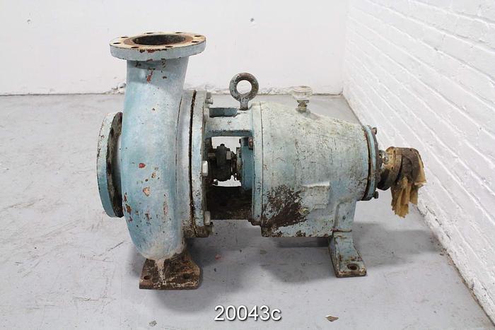 Used Goulds 3175 Pump, 6X8X14, 2/4-Vane Impeller, 13-1/2" Impeller Diameter, Ductile Iron Casing, Ductile Iron Suction Side Plate, Ductile Iron Stuffing Box, Stainless Steel Impeller, Packing #20043