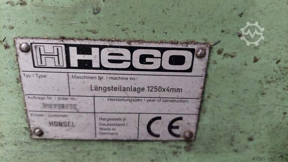 Used Taglio lamiere da bobina usata totalmente automatica di Marca HEGO Tedesca .
