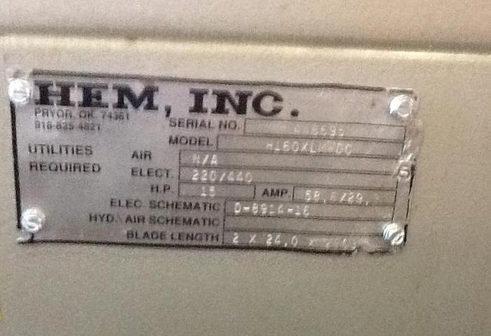 Used HEM MODEL H160XLM-DC DOUBLE COLUMN HORIZONTAL BAND SAW