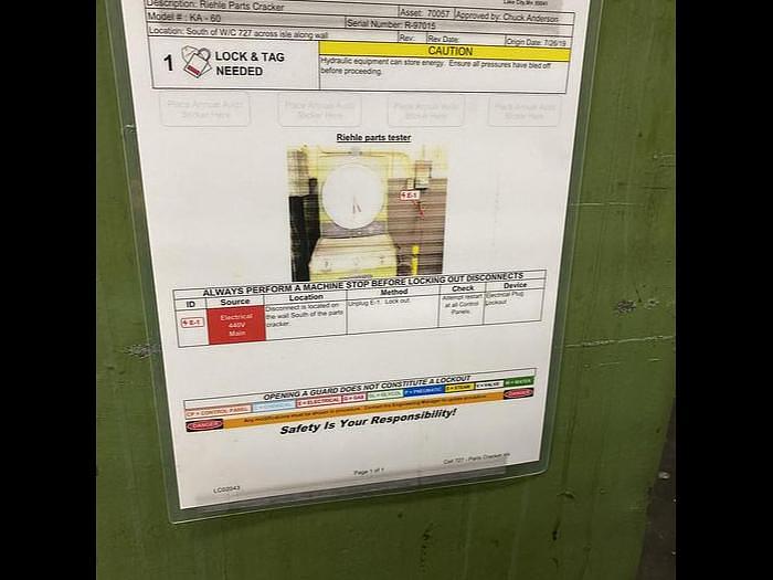 Used RIEHLE HYDRAULIC TENSION & COMPRESSION TESTING MACHINE