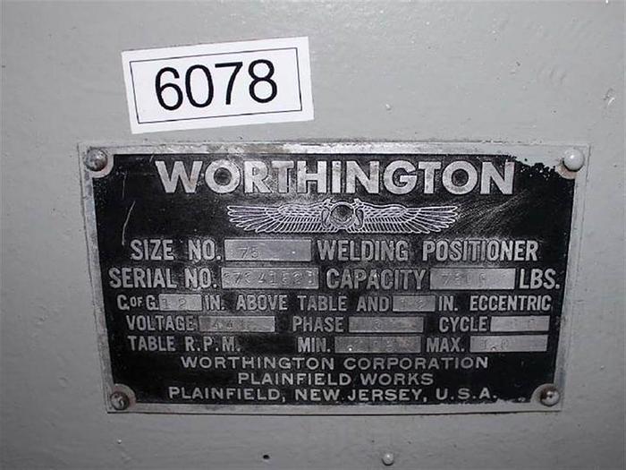 Used Worthington #75 Welding Positioner
