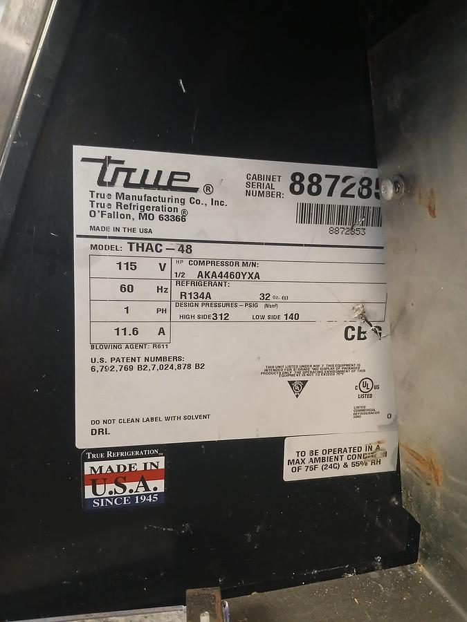 Used True THAC‑48 Horizontal Open‑Air Curtain Merchandiser