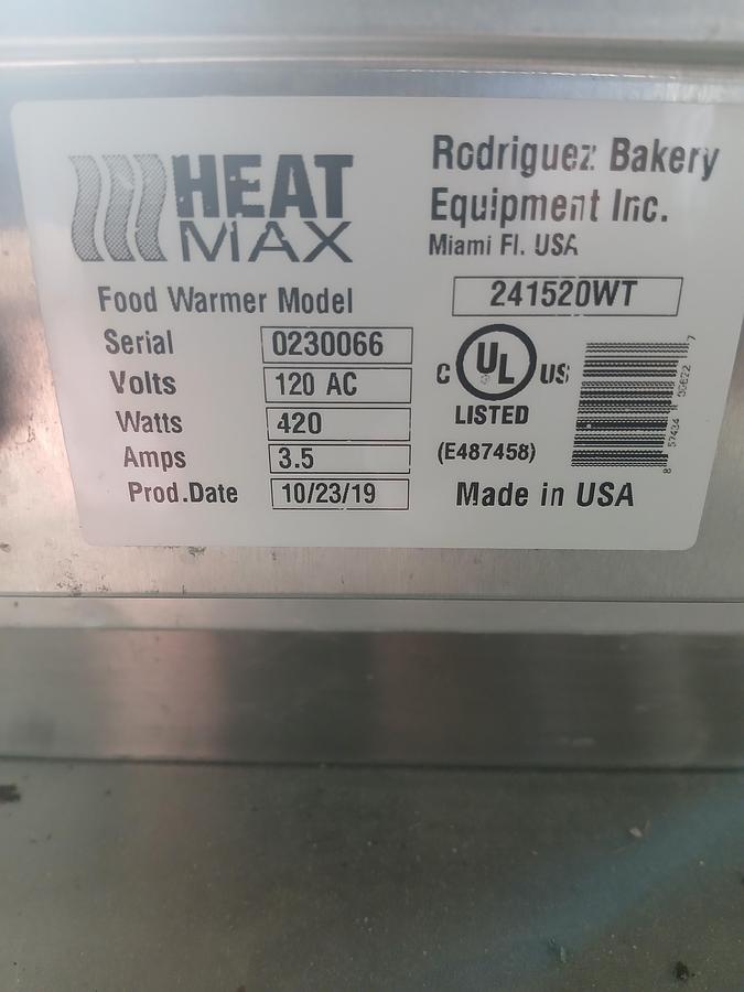 Used Heatmax Food Warmer