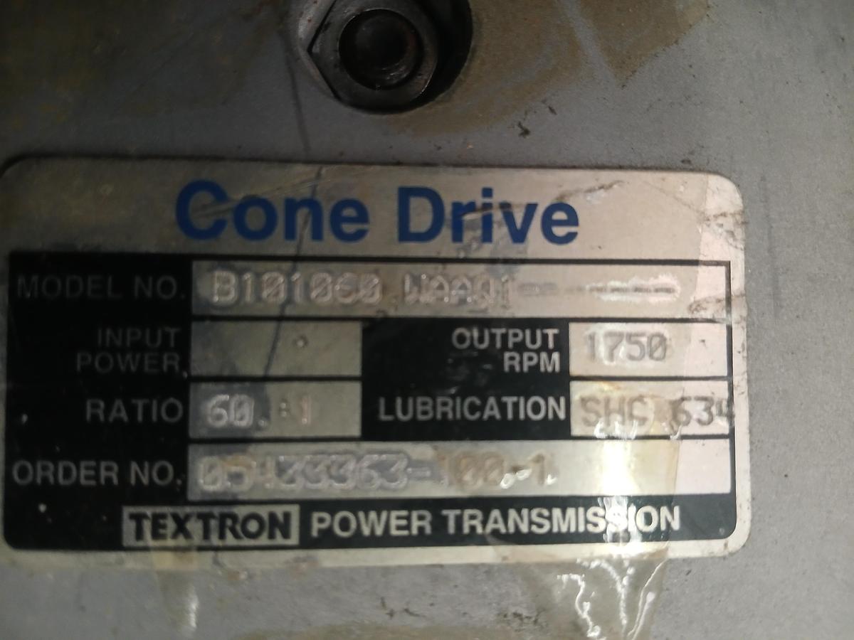 Used Cone Drive Textron Gearbox – 60:1 Ratio