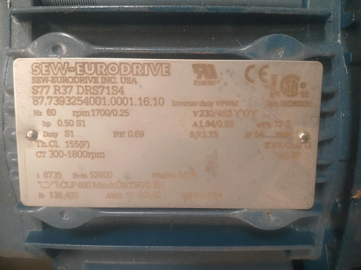 Used electric motor combined with a gear reducer