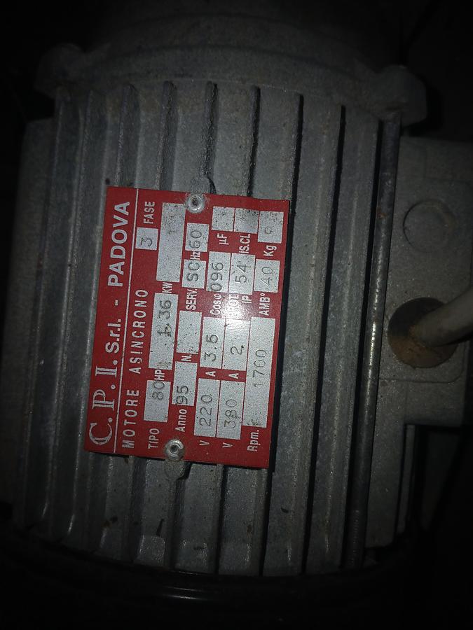 Used C.P.I. S.R.L. Padova Induction Motor