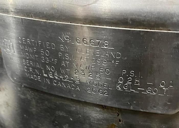 Used 2002 CLEVELAND GAS KETTLE KGL-60-T