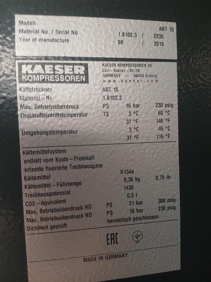 Used Kaeser Aircenter SM10 – 10 HP Rotary Screw Air Compressor