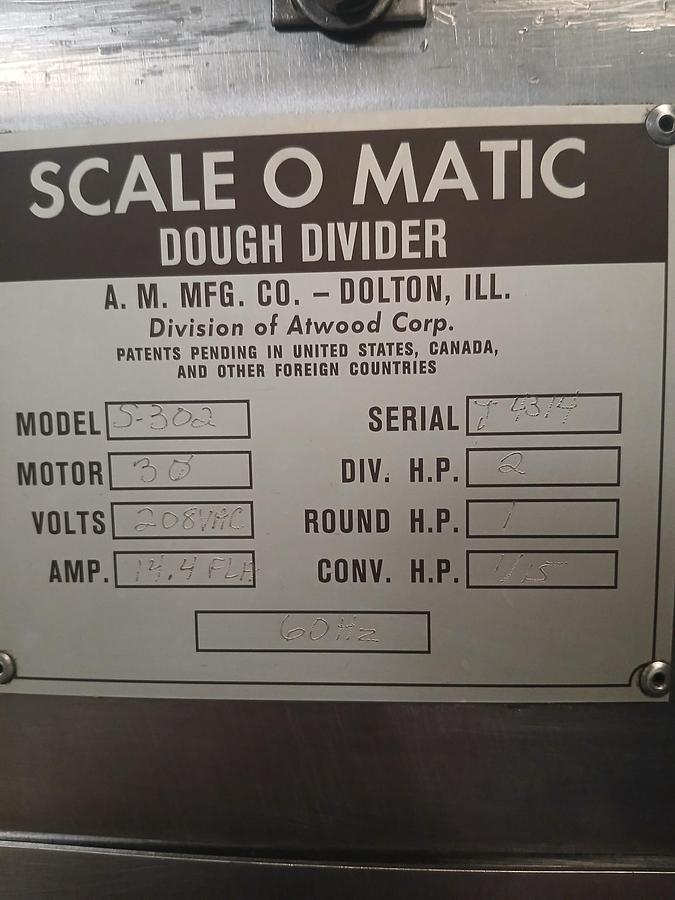Used Scale‑O‑Matic Dough Divider/Rounder