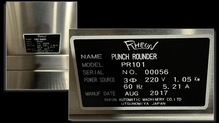 Used RHEON 2015 & 2017 DIVIDER/ROUNDER FORMING SYSTEM---USED only 75Hrs.