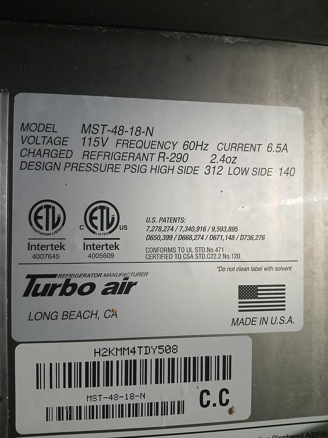 Used Salad/pizza prep table